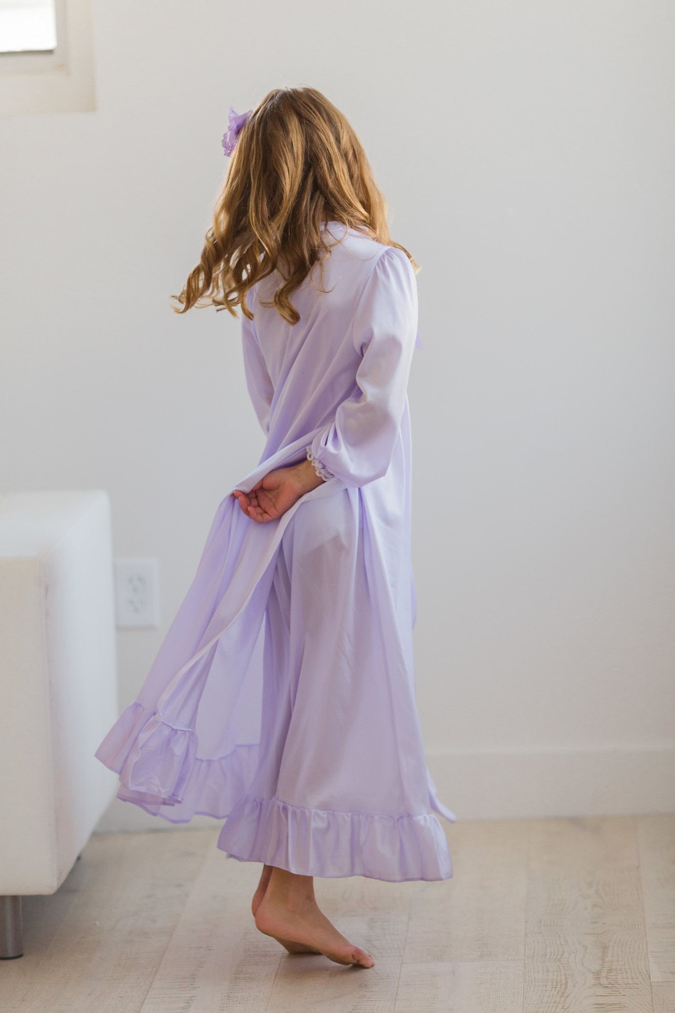 Clara Nightgown Peignoir Set in Lavender