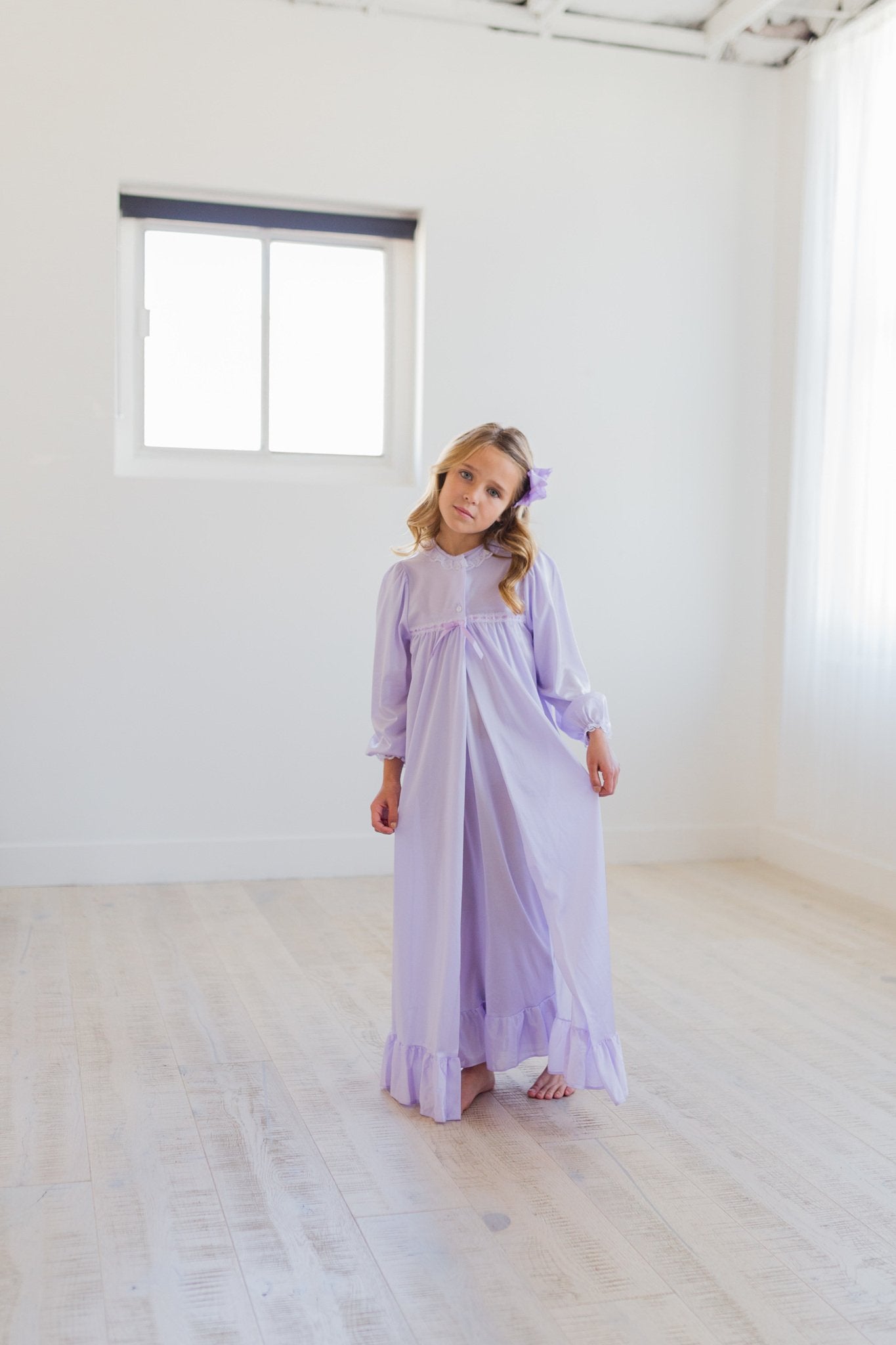 Clara Nightgown Peignoir Set in Lavender