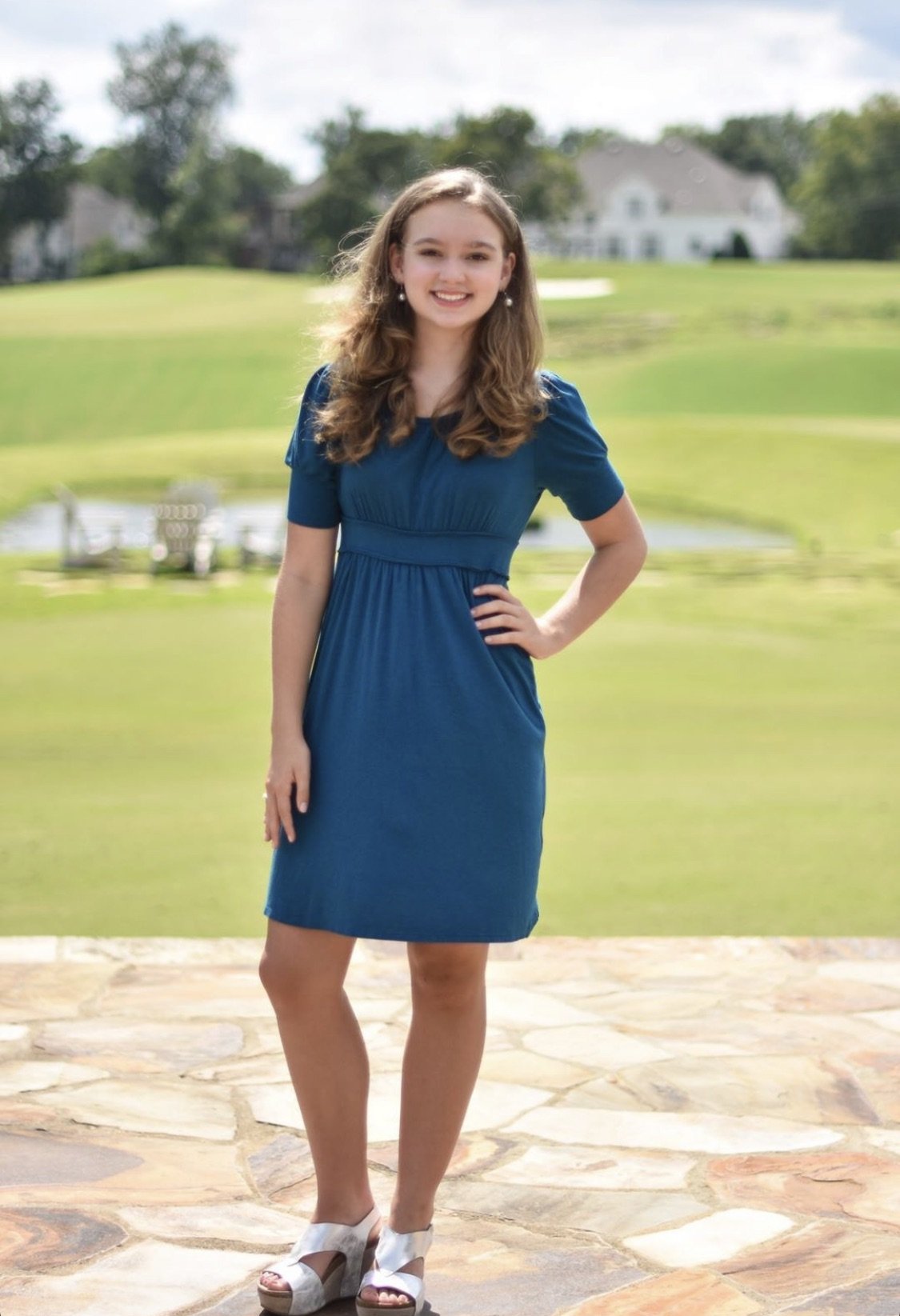 Gigi Midi Dress in Teal