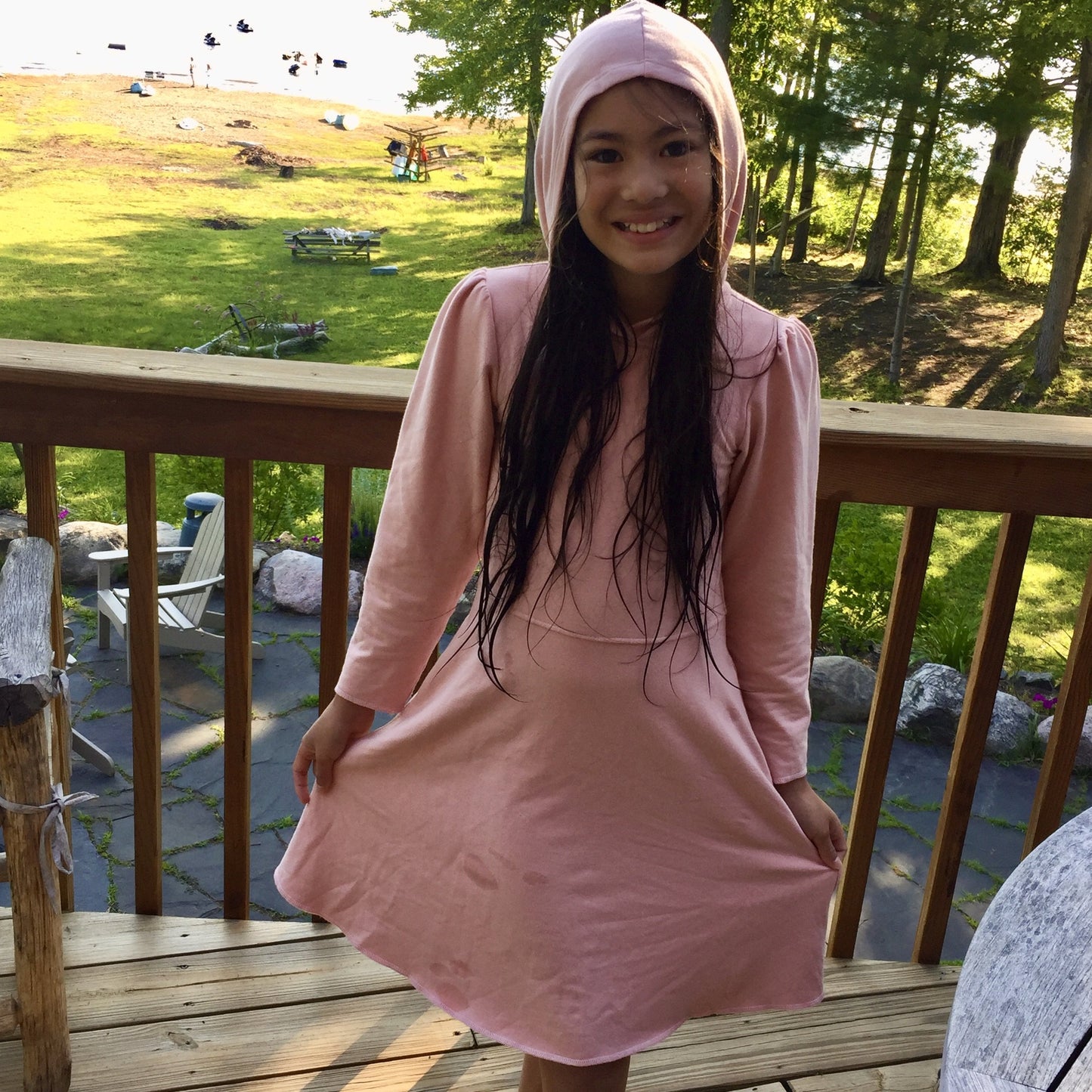 Piper Hoodie Dress in Grey