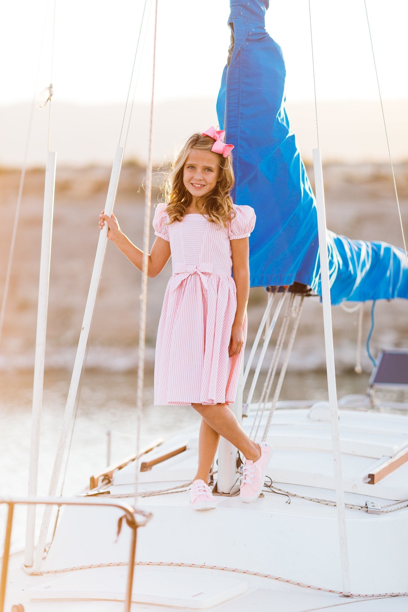 Picnic Dress in Pink Seersucker