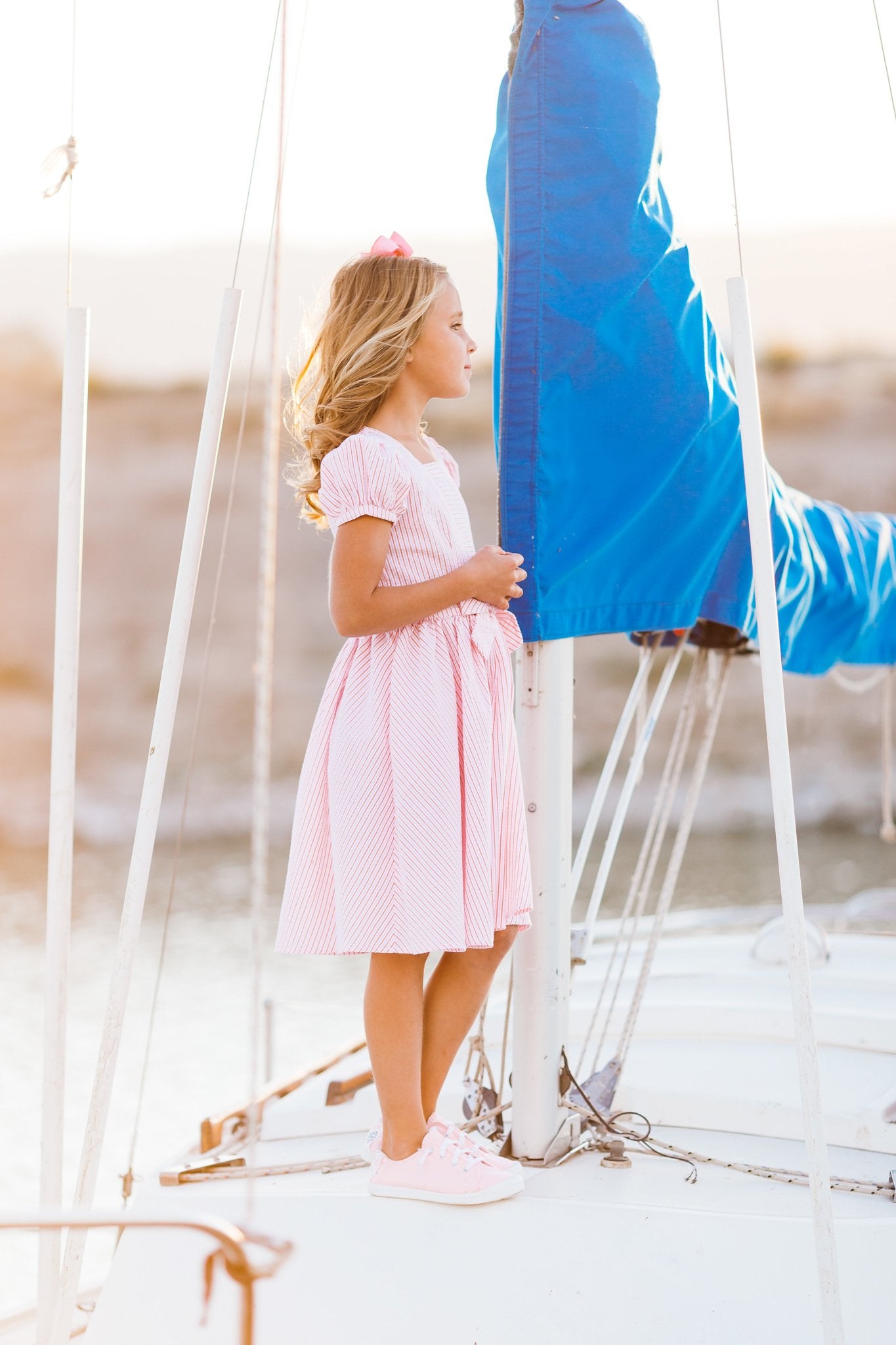 Picnic Dress in Pink Seersucker