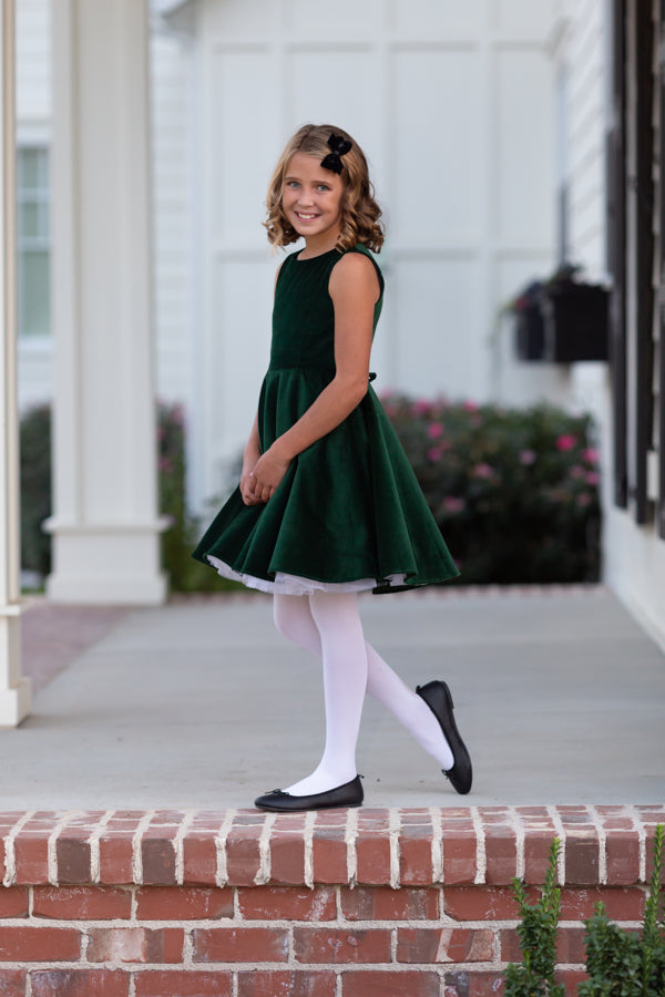 Special Occasion Dress in Green Velvet is perfect for any occasion – Classic Girl