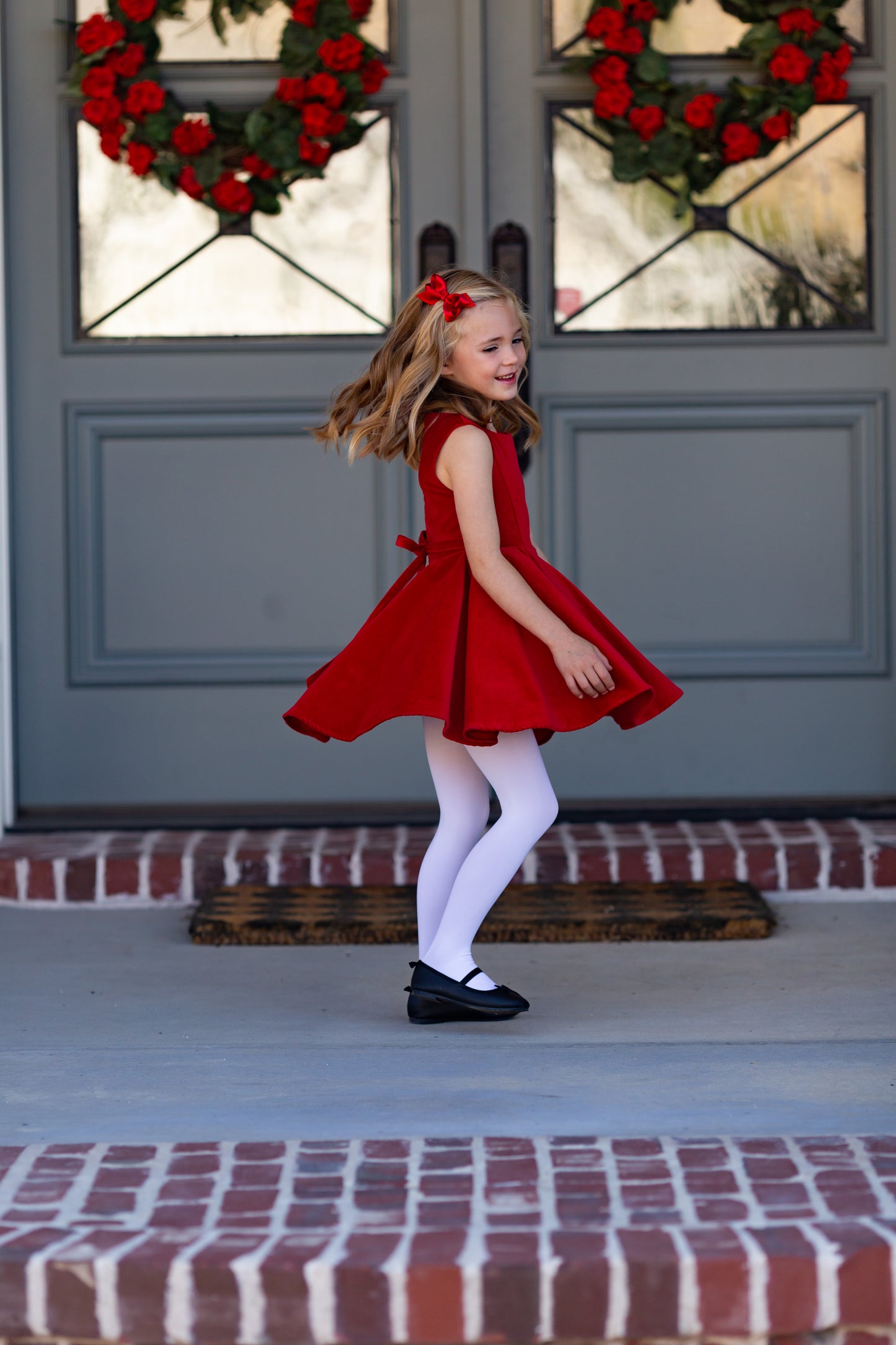 Special Occasion Dress in Red Velvet