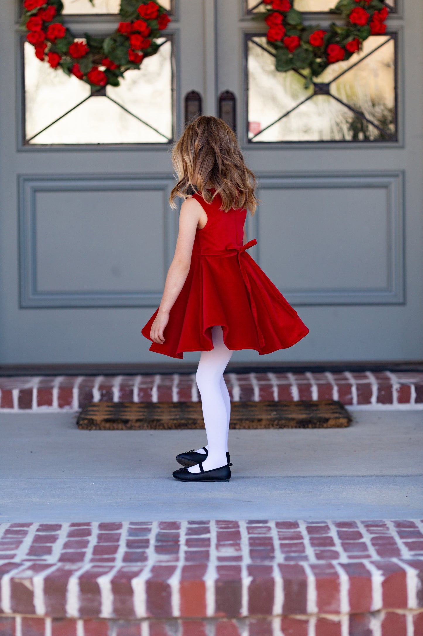 Special Occasion Dress in Red Velvet