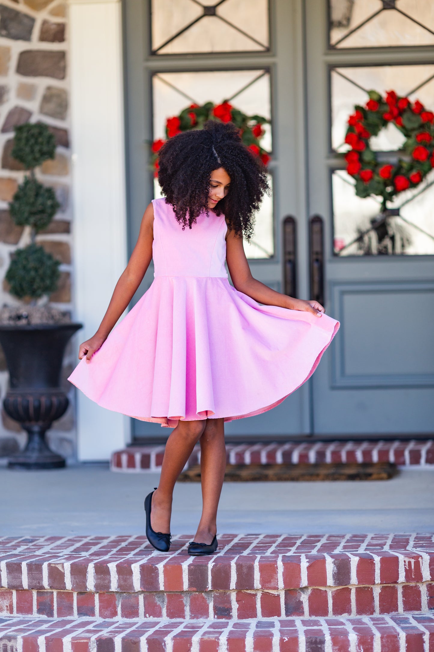 Special Occasion Dress in Light Pink Velvet