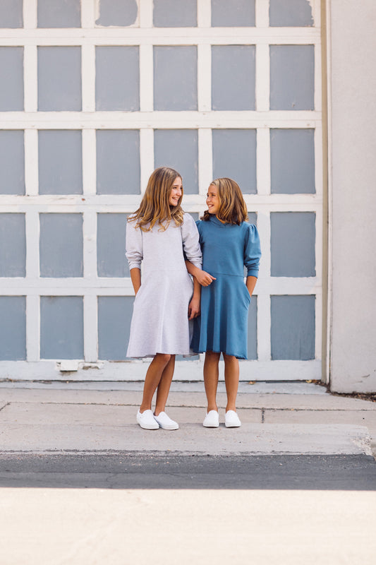 Piper Hoodie Dress in Grey