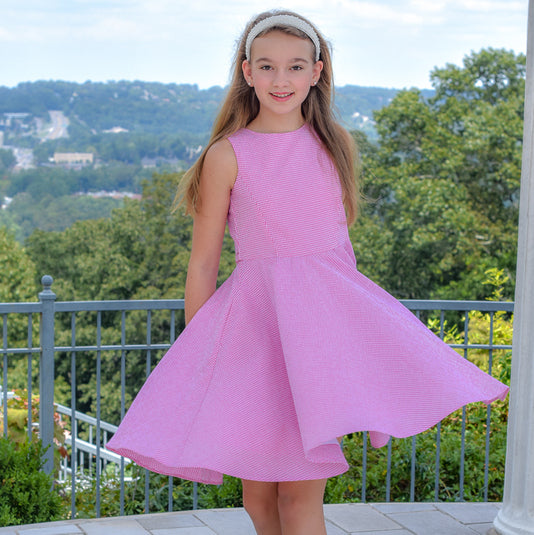 Classic Girl Clothing's pink seersucker summer dress