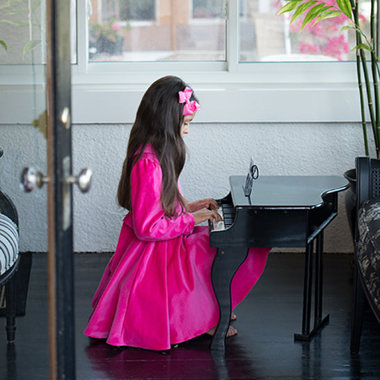 Classic Girl pink velvet party dress for little girls