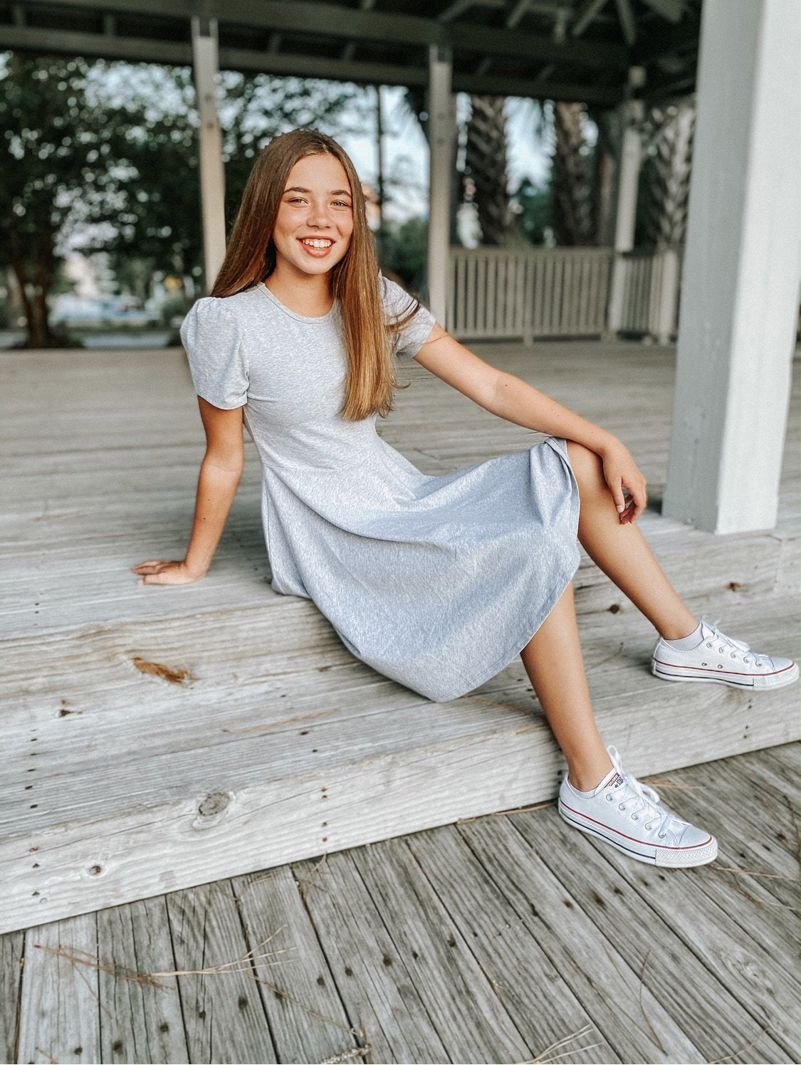 Alexis Short Sleeve T-Shirt Dress in Grey – Classic Girl