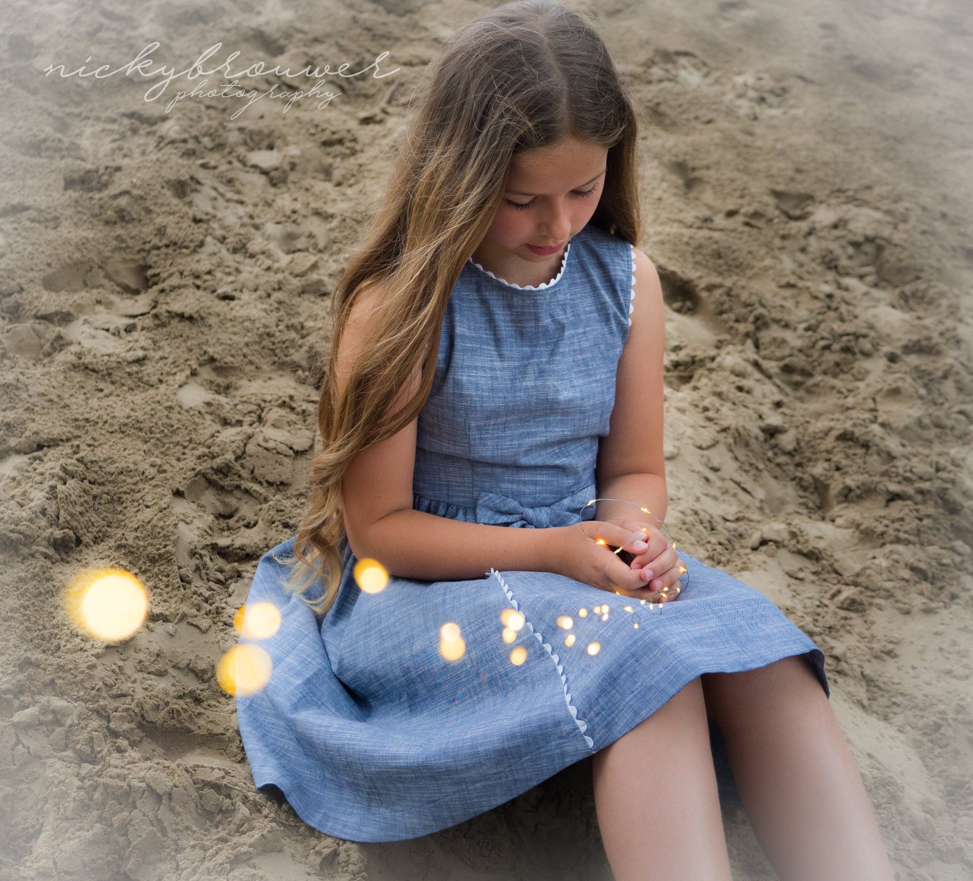 Chambray Dress, Walk on the Beach Dress Classic Girl Chambray Dress, Walk on the Beach Dress Classic Girl