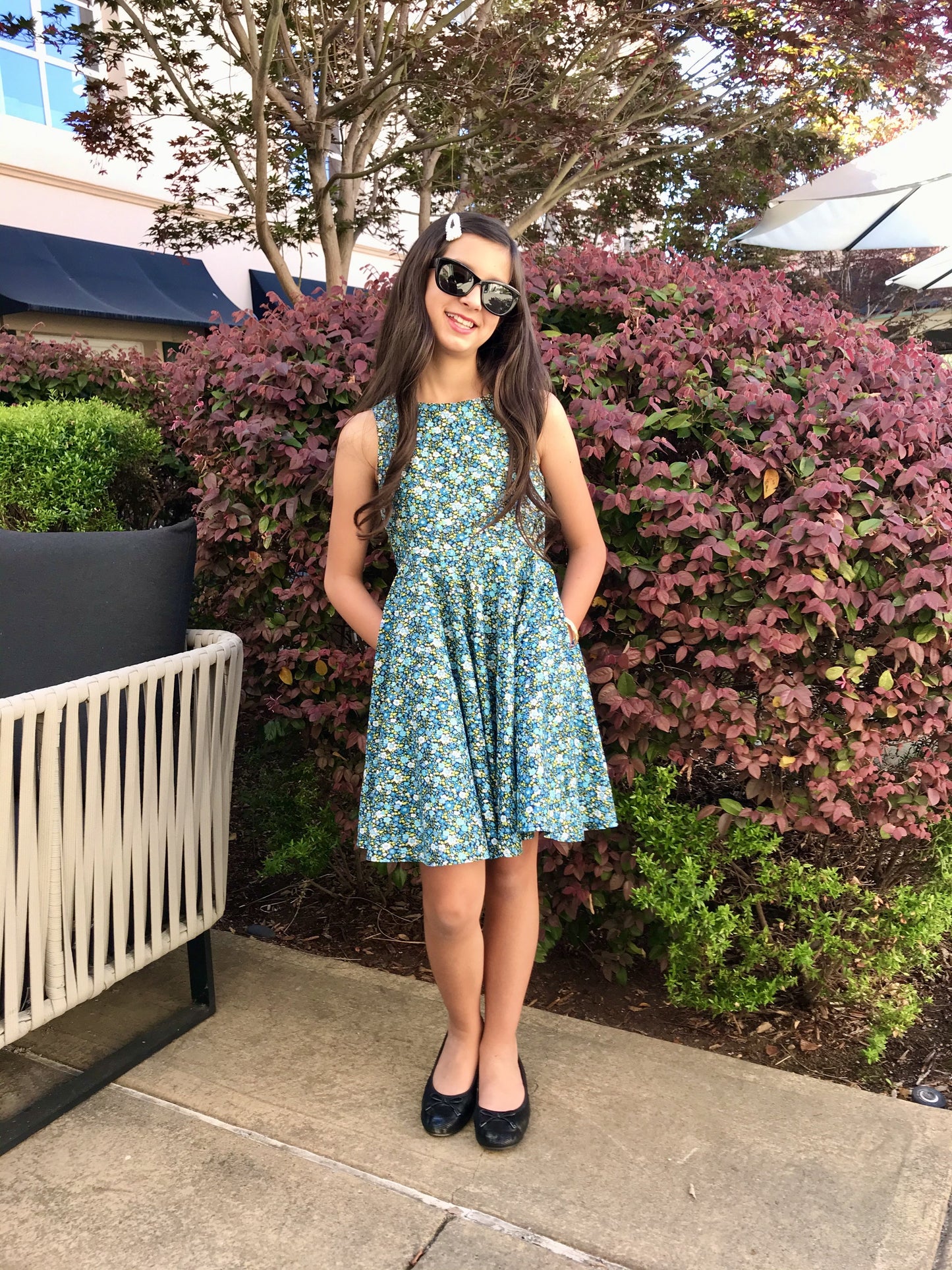 Jackie Dress in Blue Flowers