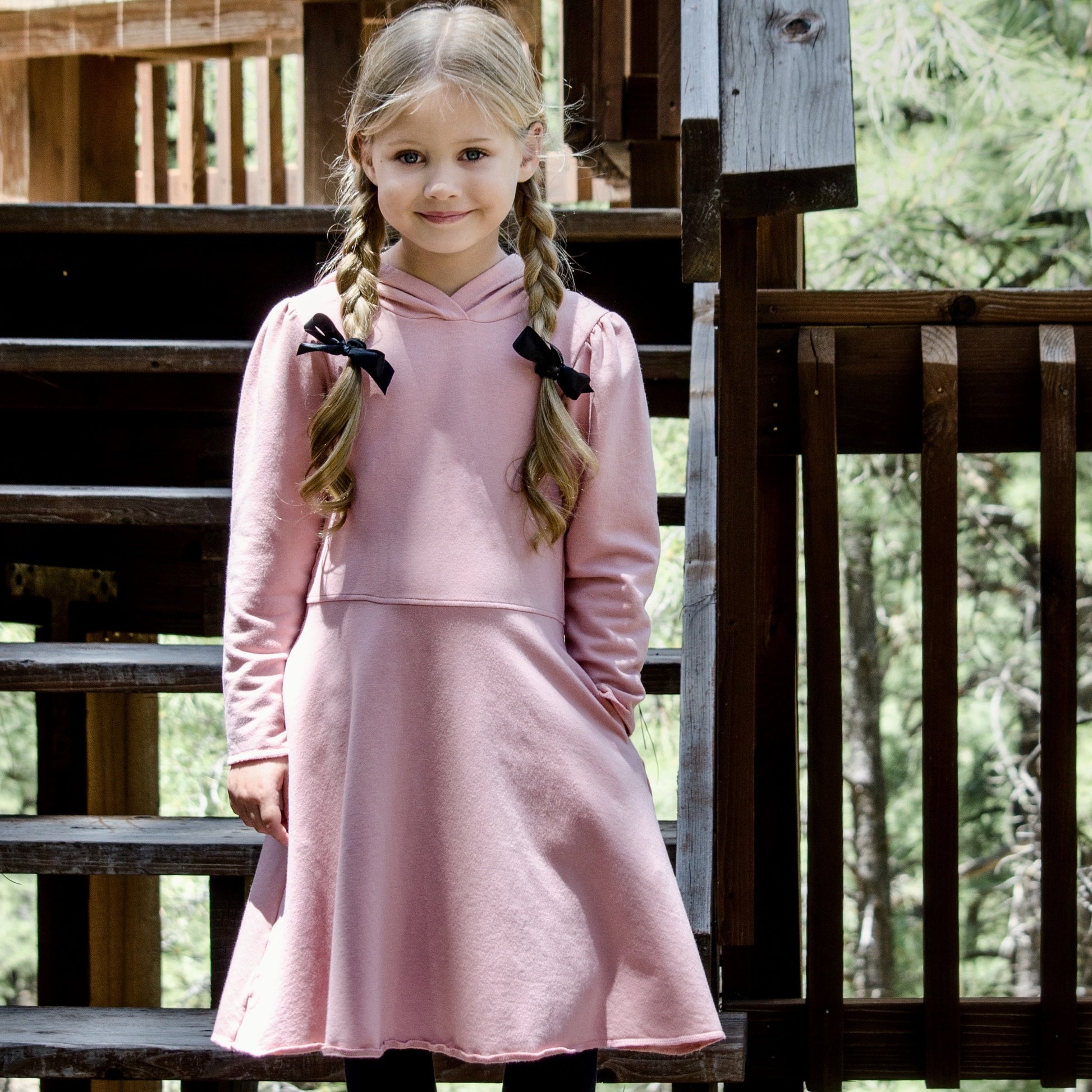 Piper Hoodie Dress in Pink is the perfect sweatshirt dress Classic Girl Piper Hoodie Dress in Pink is the perfect sweatshirt dress Classic Girl