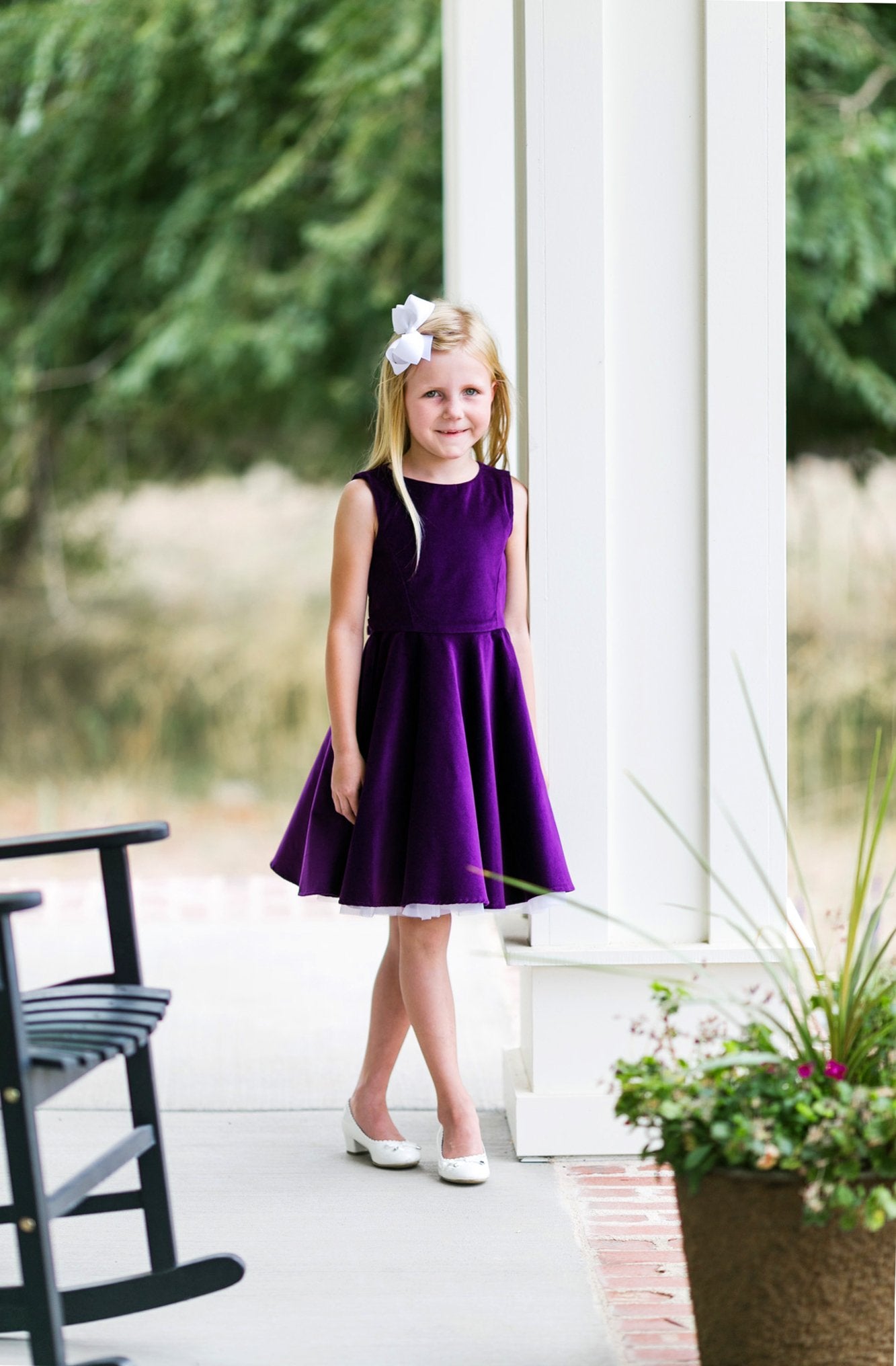 Girls purple 2024 velvet dress