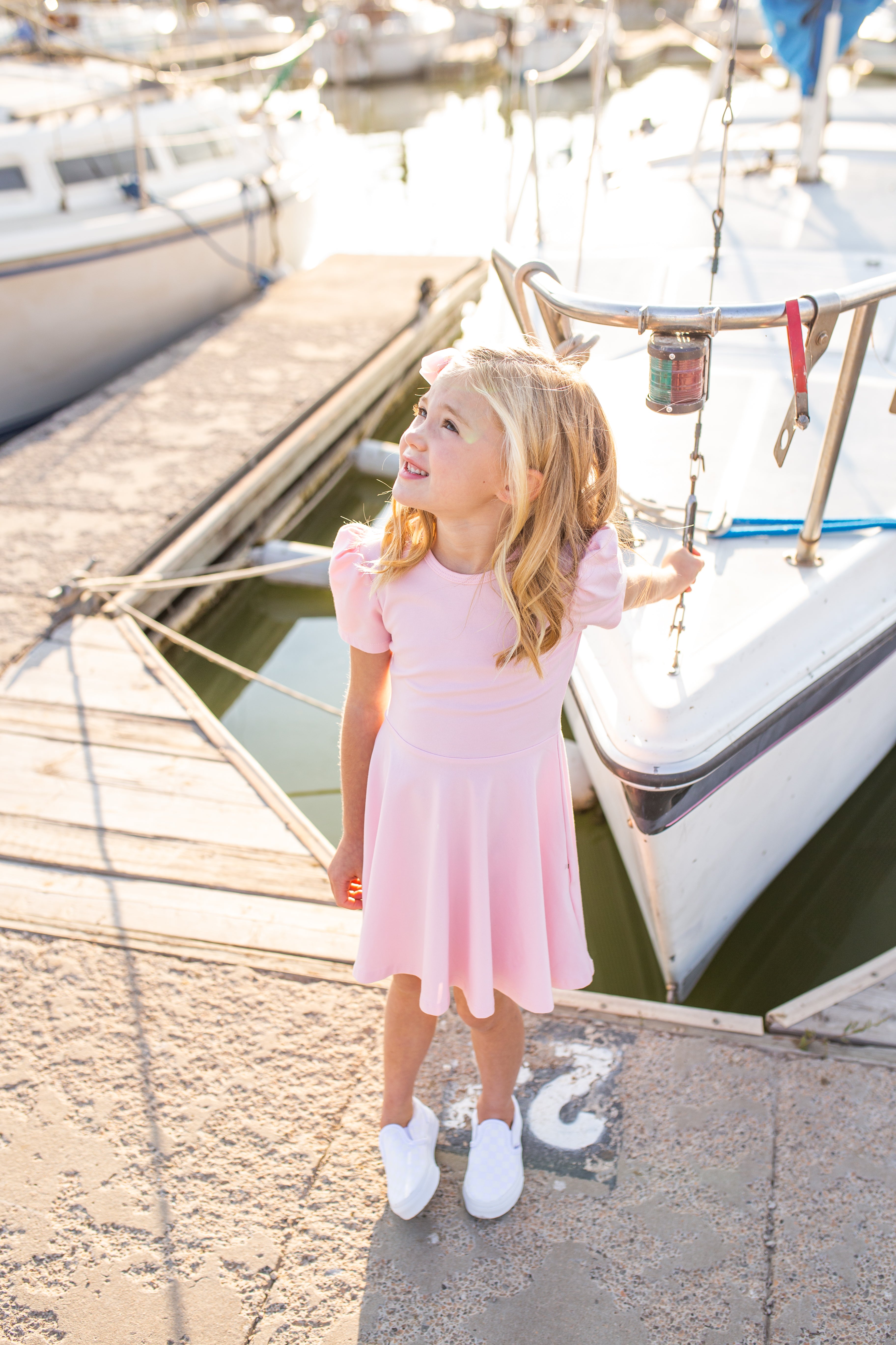 Alexis Short Sleeve T Shirt Dress in Pink Classic Girl