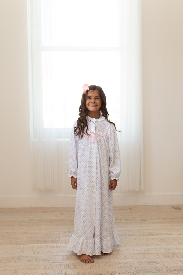 Girls Nightgown with Pink Rosebuds