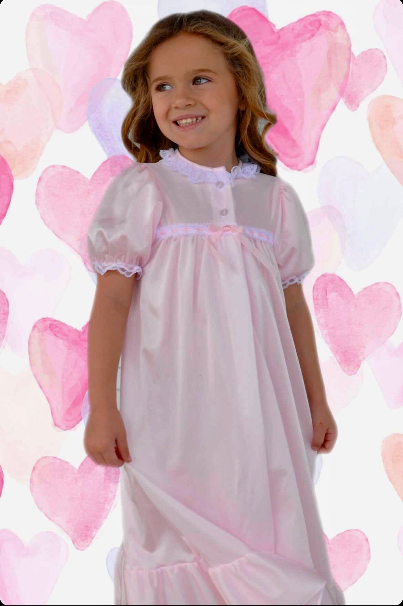Clarisse Short Sleeve Nightgown Peignoir Set in Pink
