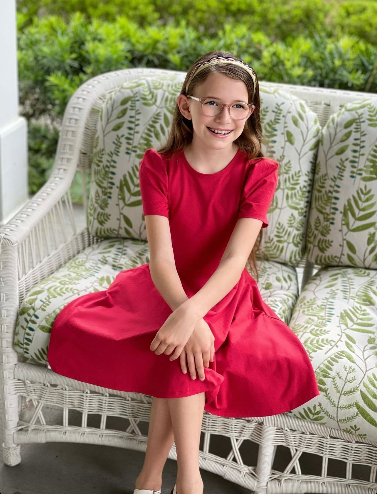 Audrey Girl s Dress in Red Classic Girl