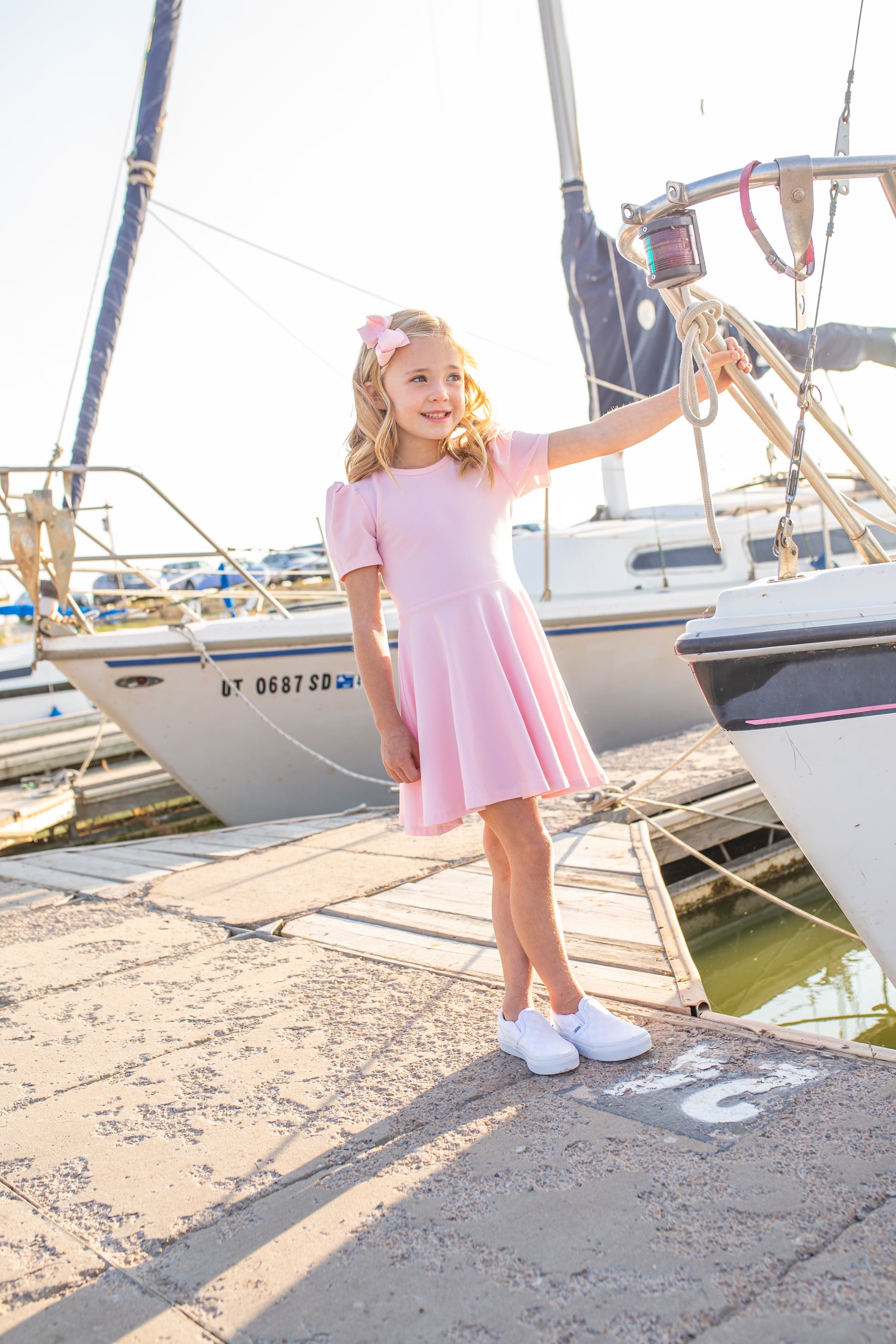 Alexis Short Sleeve T-Shirt Dress in Pink Classic Girl Alexis Short Sleeve T-Shirt Dress in Pink Classic Girl