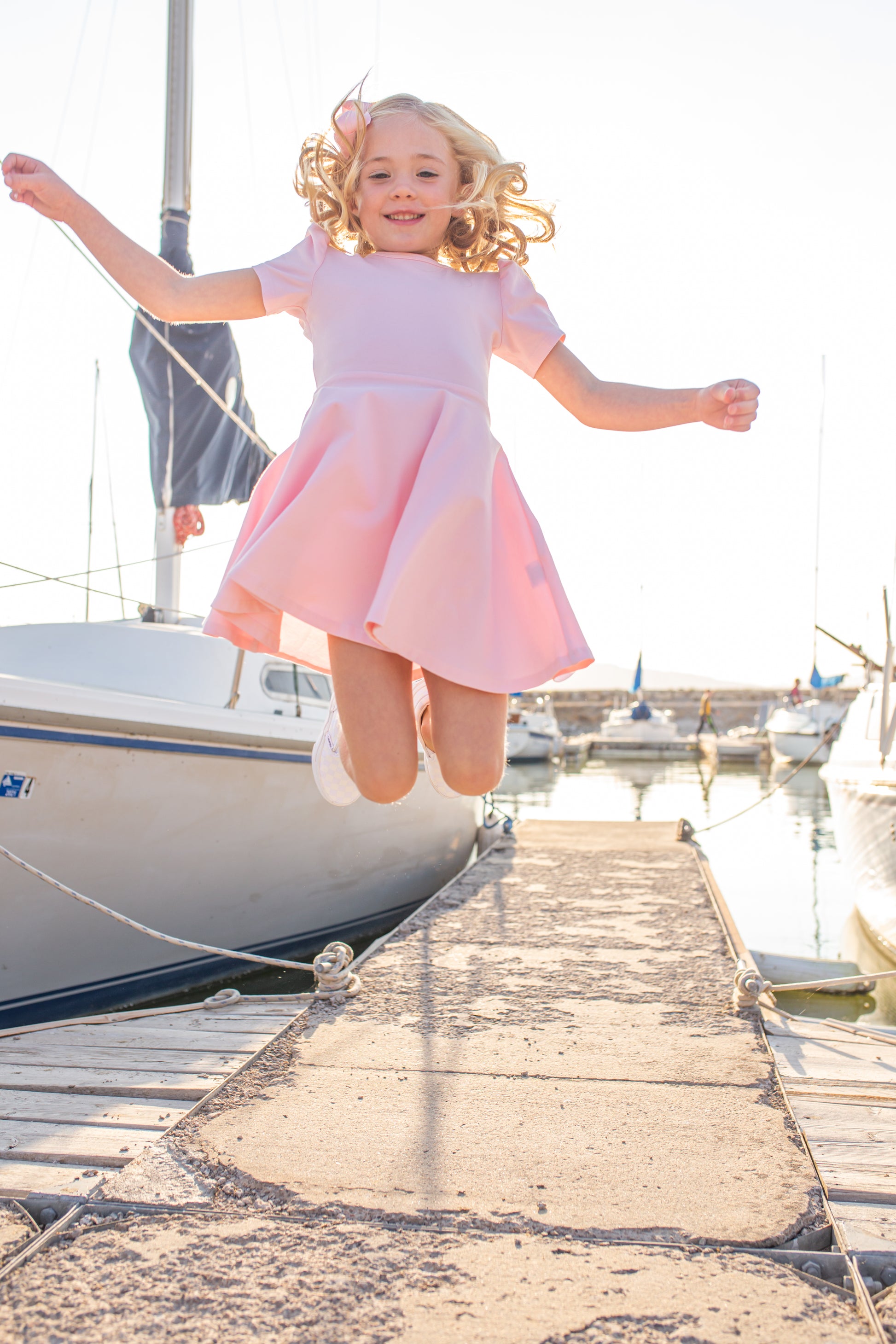 Alexis Short Sleeve T-Shirt Dress in Pink Classic Girl Alexis Short Sleeve T-Shirt Dress in Pink Classic Girl