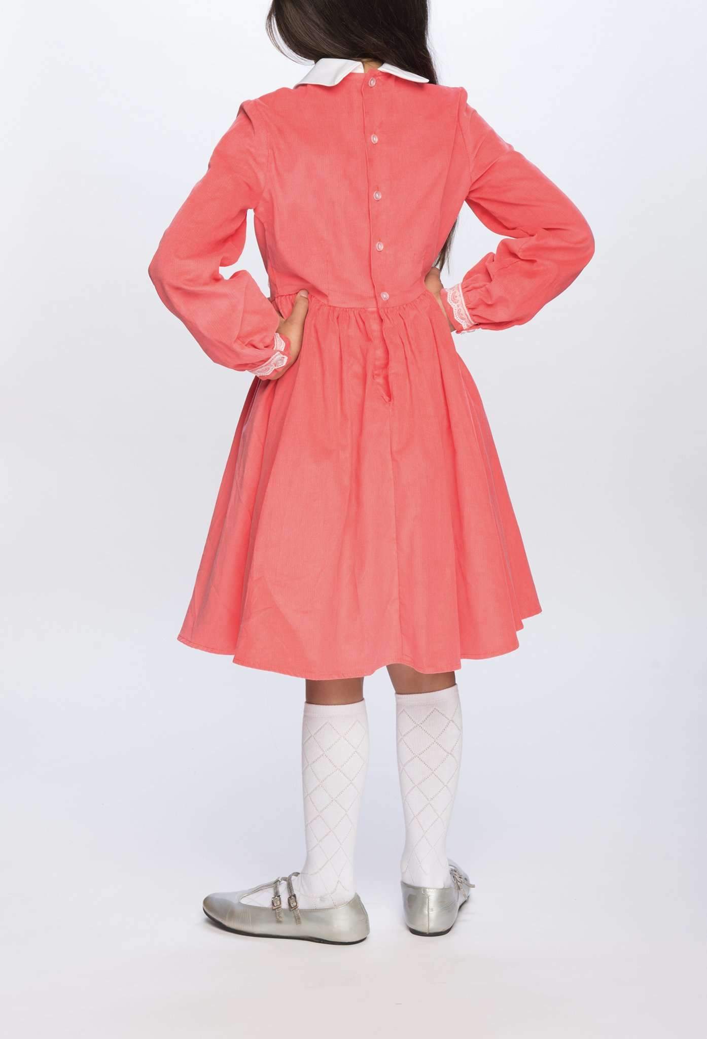 Payton Dress in Coral Classic Girl Clothing